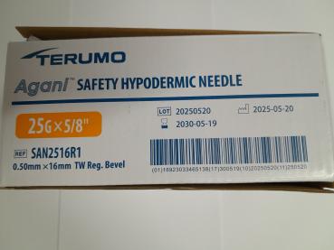 Terumo Agani Injektionskanüle 25G x 5/8, 0,50 x 16 mm, orange