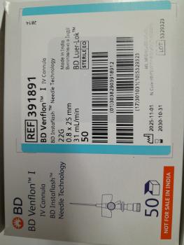 BD Venflon IV Canula InstFlash 22G 0,8 x 25mm