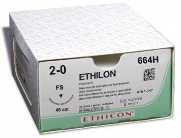 Nahtmaterial Ethilon II USP 2/0, 45 cm, FS schwarz, 664H, 36 Stück